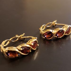 💕Sterling Red Gemstones Earings